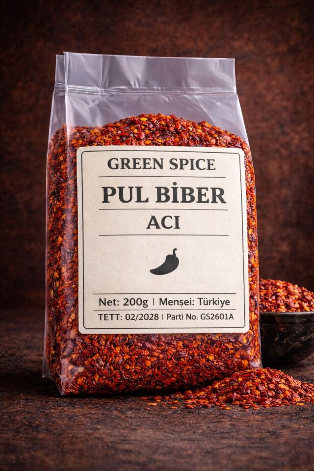 GreenSpice Acı Pul Biber 200 g Doğal ve Aromatik