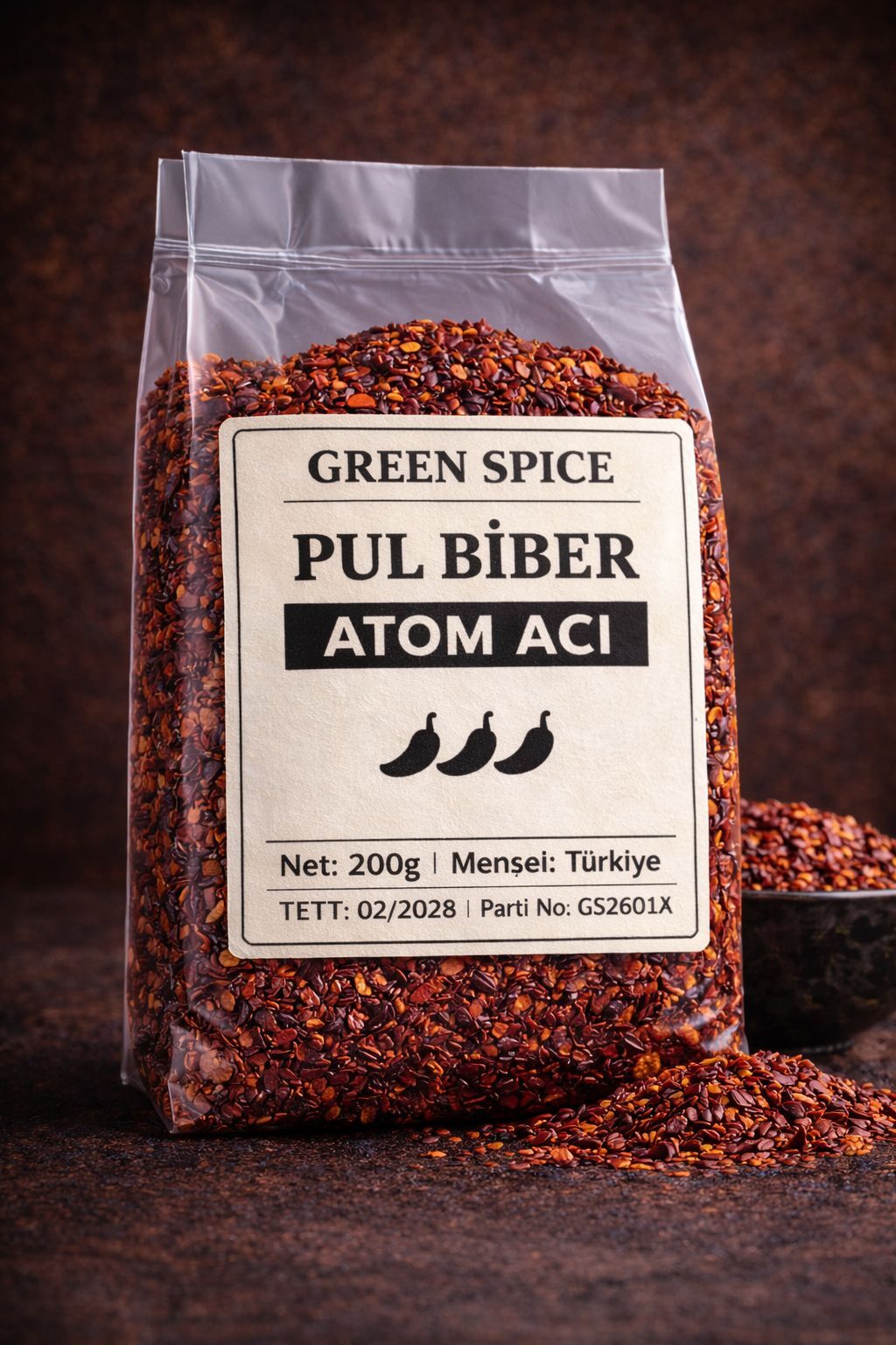 Atom Acı Pul Biber 200 g Çok Acı Baharat | GreenSpice