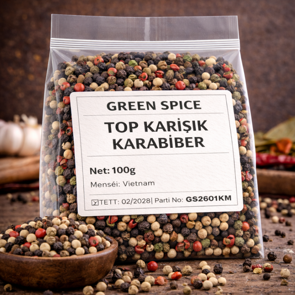 Karışık Top Karabiber 100 g Renkli Karabiber | GreenSpice