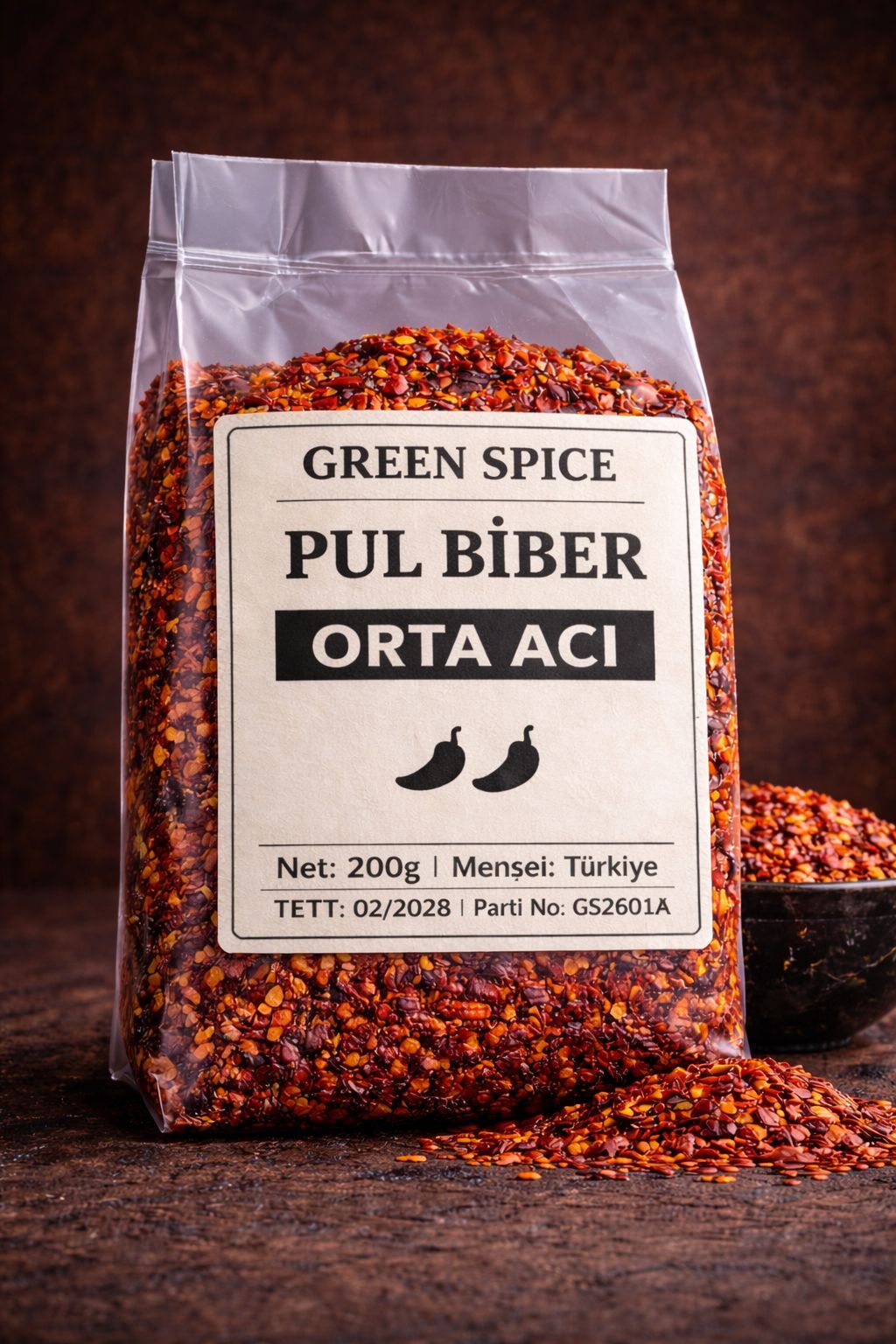 Orta Acı Pul Biber 200 g Doğal Pul Biber | GreenSpice