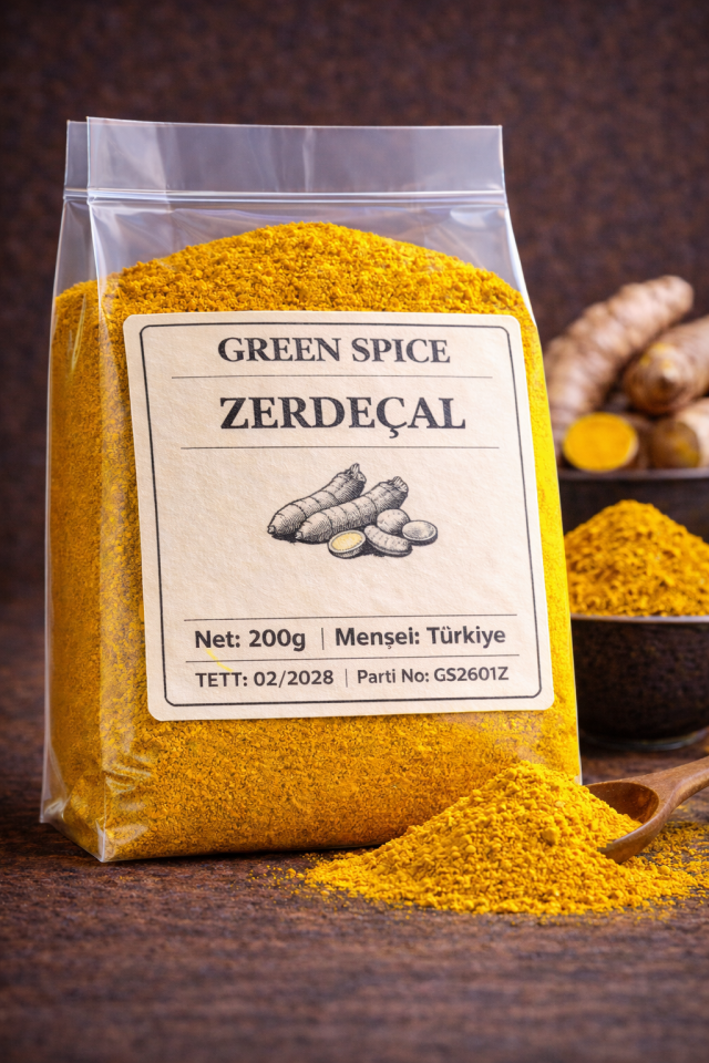 Zerdeçal 200 g Doğal Zerdeçal Baharatı | GreenSpice
