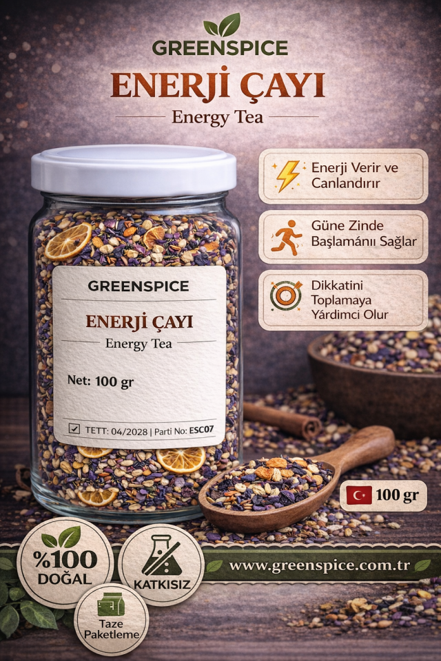 Enerji Çayı 100 g Doğal Bitki Çayı Karışımı | GreenSpice