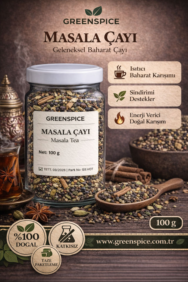 Masala Çayı 100 g Baharatlı Bitki Çayı Karışımı | GreenSpice