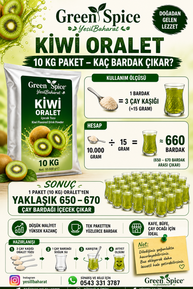 Green Spice Kiwi Oralet 5 KG Vakumlu (2’li Avantaj Paket)