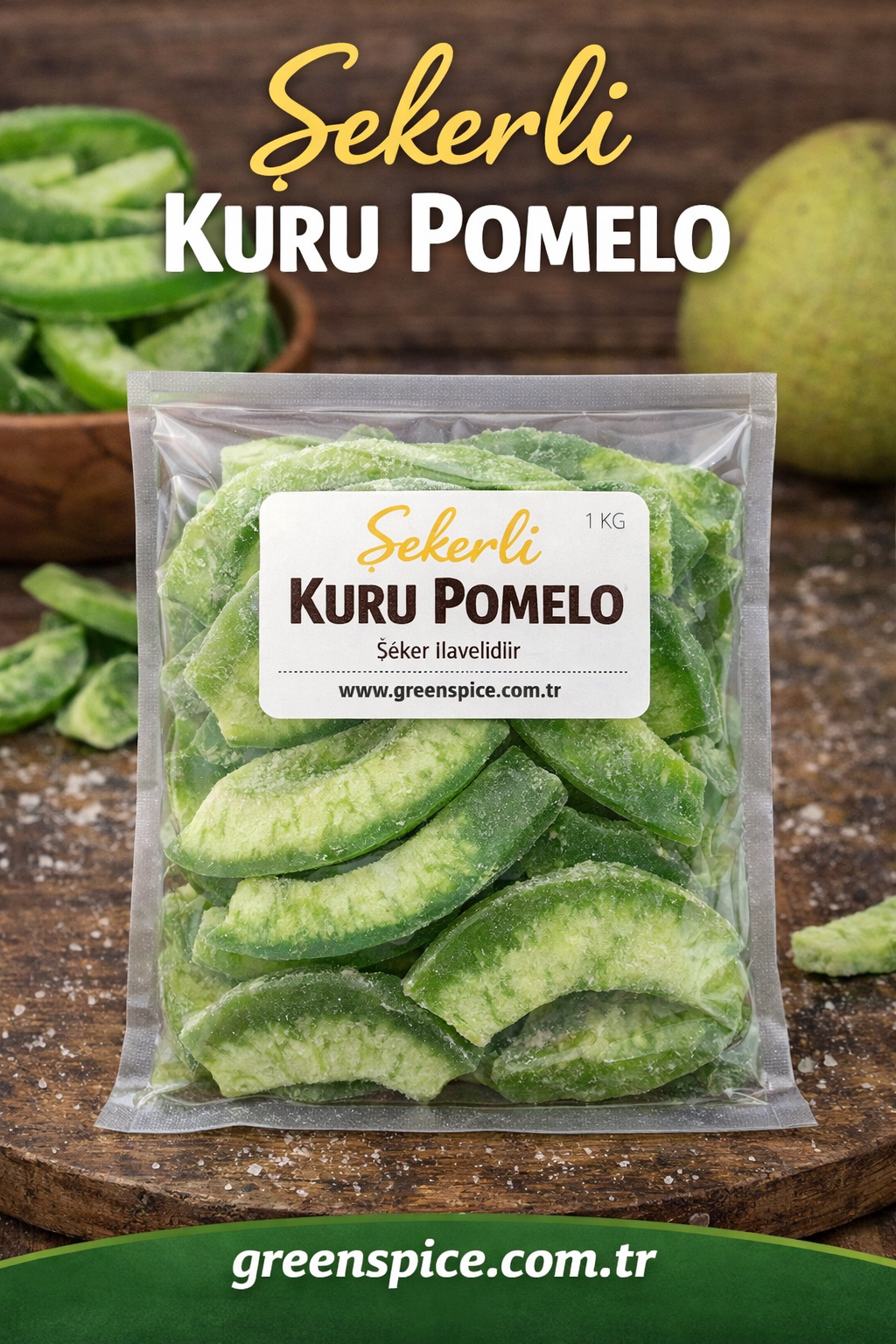 Şekerli Kuru Pomelo 1 kg Kurutulmuş Meyve | GreenSpice
